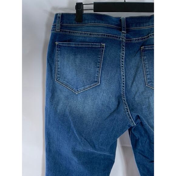 SOHO NEW YORK & COMPANY Women's Blue Raw-Hem Skinny Ankle Jeans SZ 14 - Picture 5 of 11